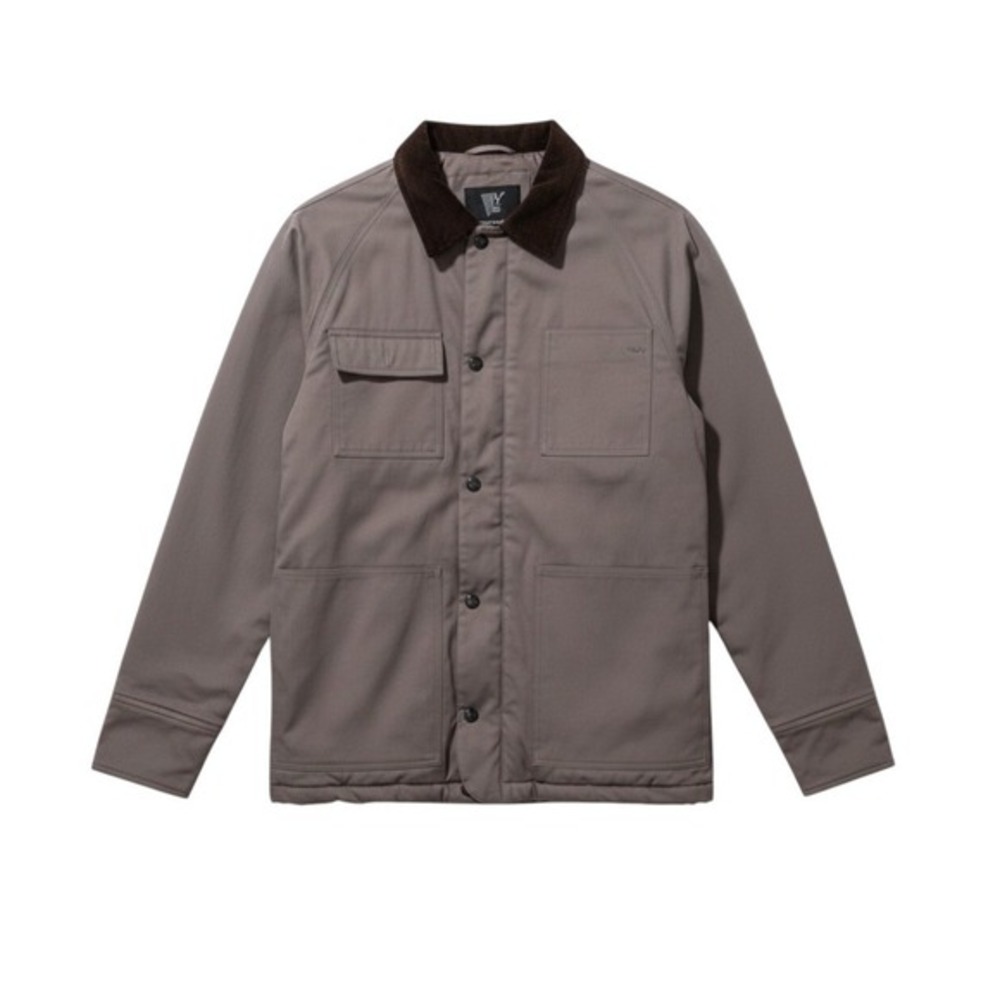 Mountain and Isles Fine Corduroy Quilted Lined Barn Coat Gray‎ Black M